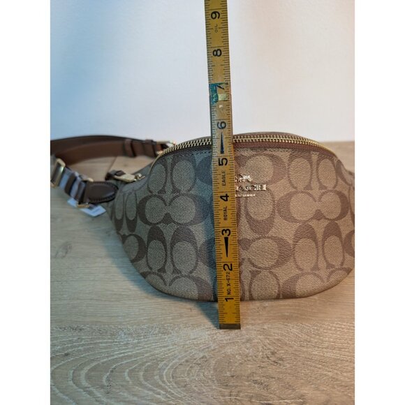Coach Waist Belt Bag Leather Brown Total Signature Pattern F48740 New NWT Fanny - Picture 9 of 10